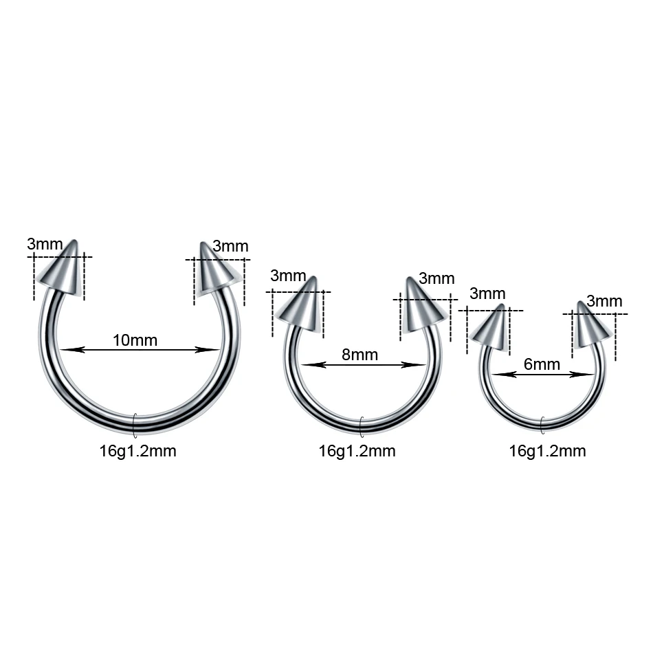 Piercing Jewelry 1PC Nose Horseshoe Ring Nose Septum Ring G23 Titanium Circular Piercing Ear Cartilage Tragus Body
