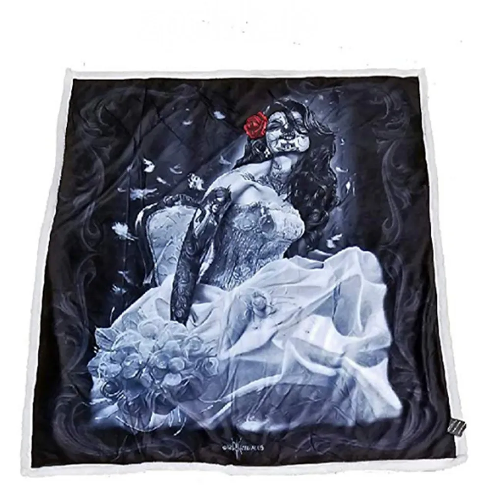 Pinup Day of The Dead Dancing High Definition Soft Plush Micro Sherpa