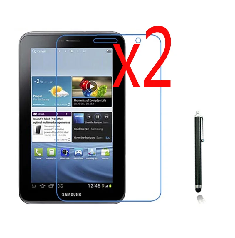 3в1 2x прозрачная защитная пленка для ЖК-экрана + 1x Стилус планшета Samsung Galaxy Tab 2 7 0 P3100
