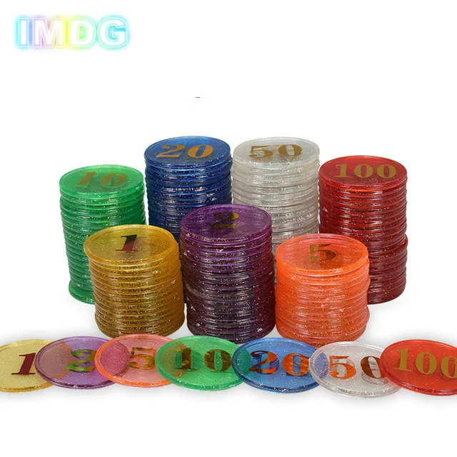 2018 foreign trade new products glued chip coin set 160 plastic boxed color