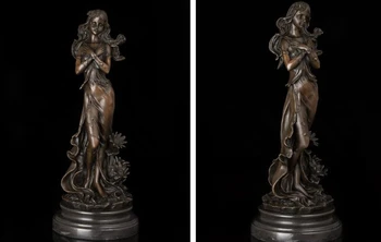 

Art Deco Sculpture Beautiful Woman Lovely Girl Bronze Statue Signed