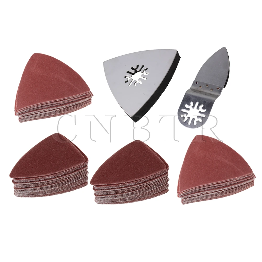 CNBTR Universal Finger Triangular Sanding Paper with Polishing Sanding Pad Set of 102