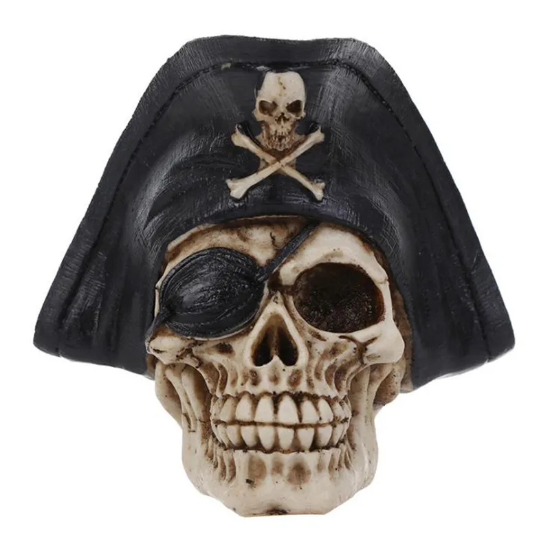 

Craft Statues For Decoration Buccaneer Skull Head Creative Skull Figurines Sculpture Home Decoration Accessories Halloween