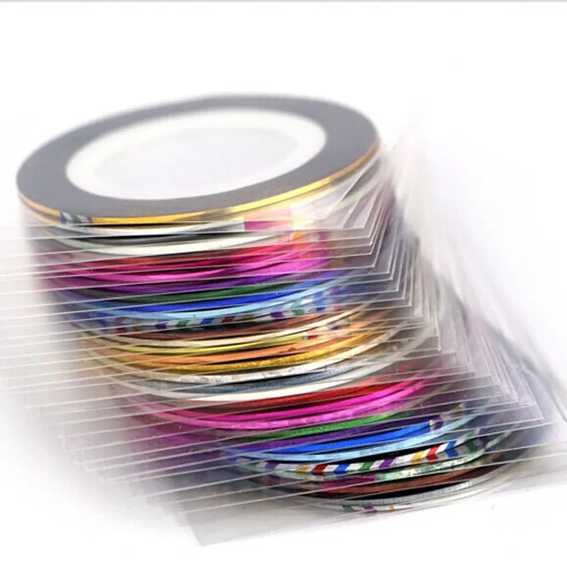 

10pcs 20M Striping Tape Line Nail Art Tips Decoration Sticker Nail Mixed Colors Nail Rolls Striping Tape Line DIY For Nail