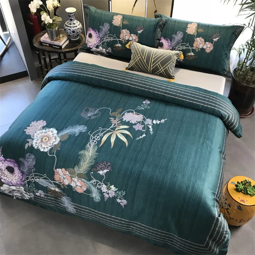 Best Chinese Wind Animal Egyptian Cotton Royal Gongsatin Craft Extra Large Bedding, Down Quilt, Bed Sheet, Pillow Cover, 4pcs 22