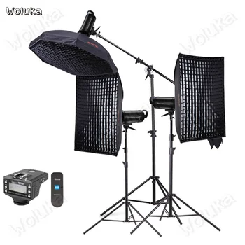 

High-speed studio flash high power flash photography lamp with grille softbox set Photo Studio kit CD50 T02