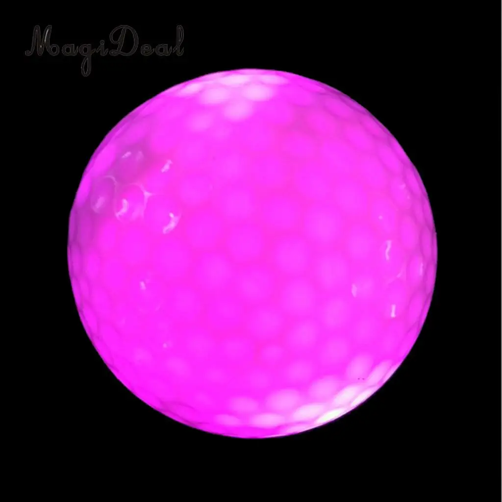 MagiDeal 6 Pieces Glow In Dark LED Light Up Golf Ball Official Size Tournament Ball ( 6 Colors)