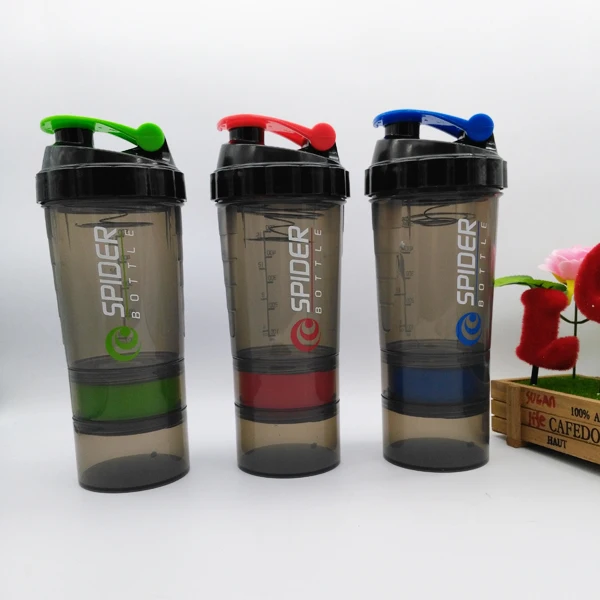 Protein Shaker Blender Mixer Cup Sports Fitness gym 3 Layers Multifunction 600ml BPA free Shaker Bottle