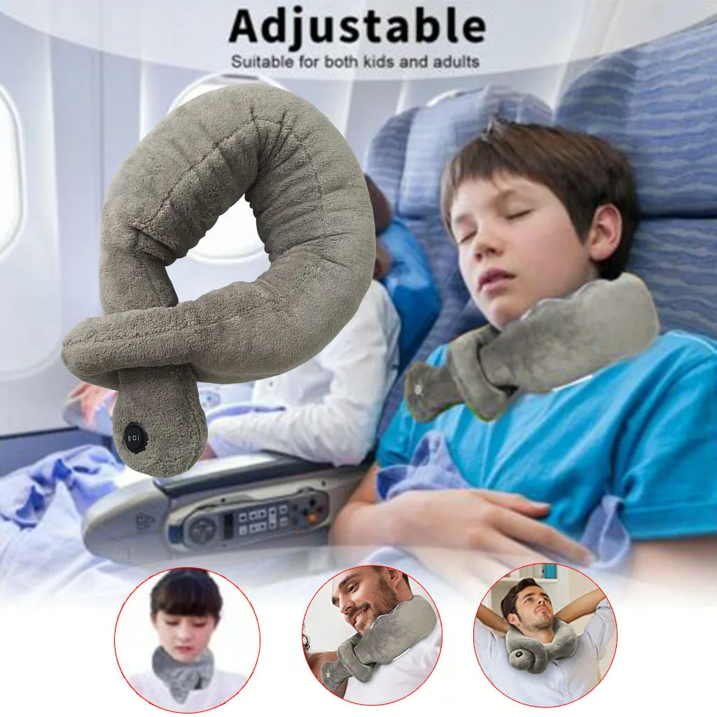 U Neck PillowSlow Springback Sponge Vibration Massage Head Circumference Rest Travel Plane Train office Levert W0415 | Дом и сад