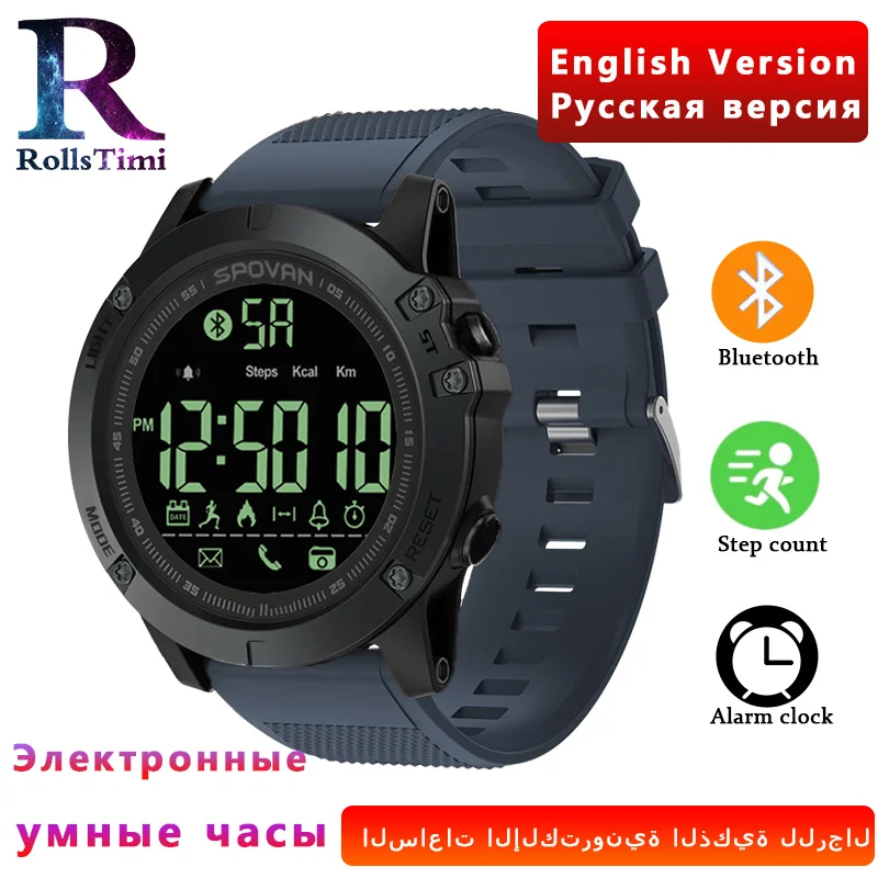 

RollsTimi Smart Watches Men Bluetooth Pedometer Stopwatch Digital Multifunction LED Electronics Sport Watches Relogio Masculino