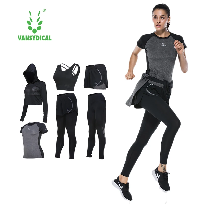 vansydical Trajes mujeres Ropa Mujer deportes Pantalones fitness gym Sets para gimnasia ropa 6 unids|running set|running suitsuit women - AliExpress