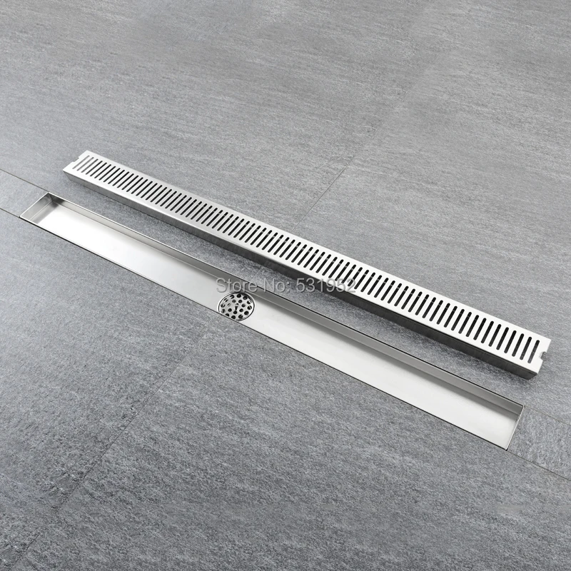 Stainless Steel Floor Drain Linear Bathroom Kitchen Shower Drain,40cm