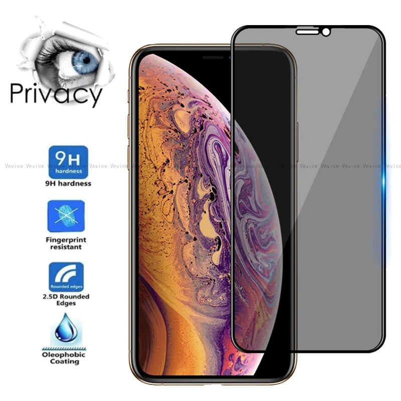 Anti Spy Tempered Glass For iPhone 11 Pro XS Max XR X 8 7 6S 6 Plus  Protecct Privacy Screen Protector Anti-Shock Full Cover Film