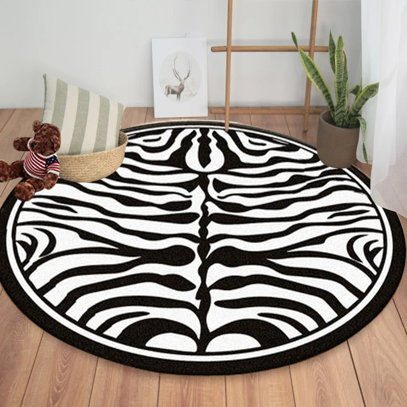 Us 17 5 30 Off Black White Modern Floor Rug Mats Piano Noted Round Living Room Decoration Carpet Geometry Style Rugs In From Home