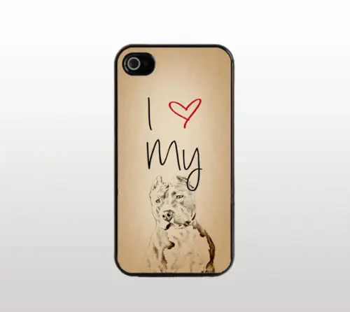 I Love My Pitbull #6 Cell Phones Cover Case for Apple iPhone 4 4s phone cases |