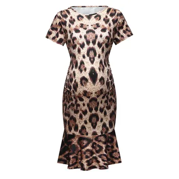 

Maternity Dresses Maternity Dress Photography Short Sleeve Leopard Print Casual Sundress Ropa Premama Clothes For Pregnant Women