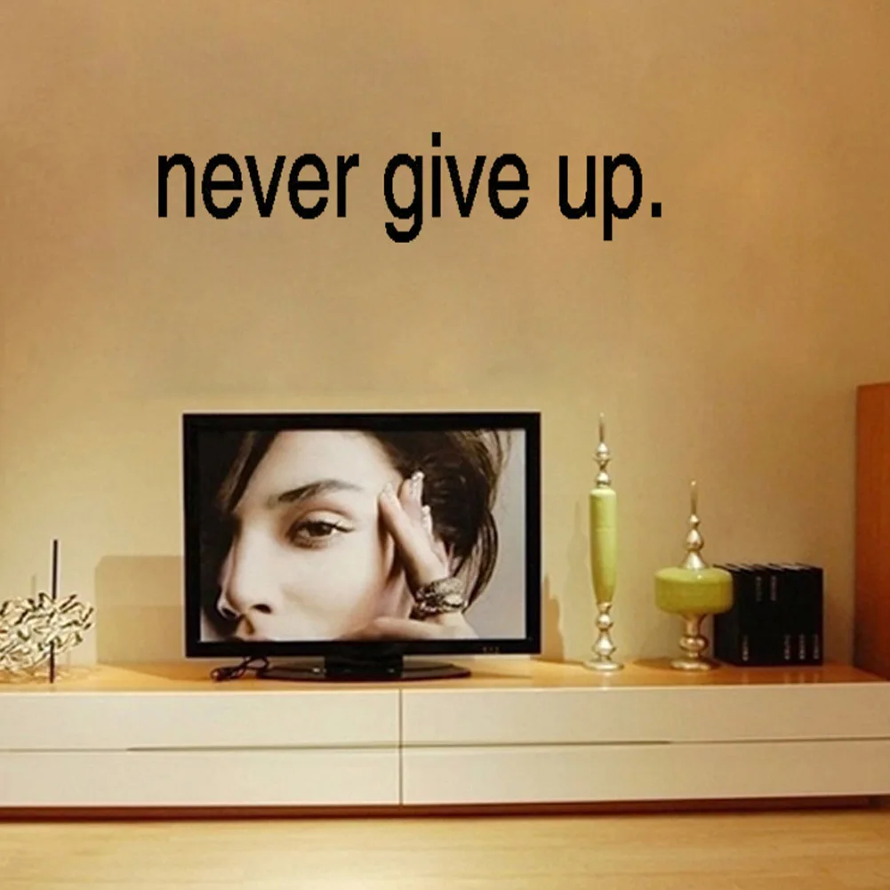 2018 Горячая настенные наклейки Home Decor Never give up обои наклейка настенной Книги по