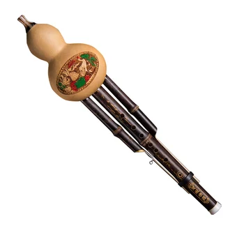 

New Gourd Cucurbit Flute Chinese Musical Instrument Bamboo for Beginner Music Lovers XD88