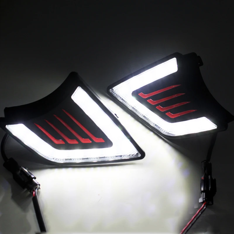  SUNKIA 2Pcs/Set Car Styling LED DRL Daytime Running Light Super Bright Fog Lamp For Toyota Hilux Vi - 32756791752