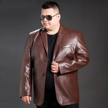 

new 8XL 7XL 6XL 5XL Coat Increase plus size Business Affairs Leisure Time Imitate Skin Leather Clothing Male Jacket