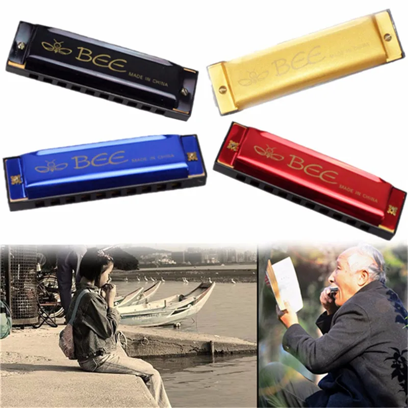 New Arrival BEE 10 Holes 20 Key Tone C Harmonica Mouth Organ For Musical Instrument Musical Lover Gift Toy