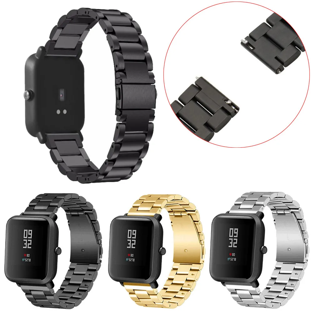 

Stainless Steel Bracelet Watch Band Strap For Xiaomi Amazfit Bip Youth Watch Replacement Wristband Strap Smart Watch Accessories