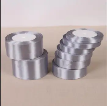 

25Yards/Roll 3/ 6/10/15/20/25/40/50mm Silver Gray Single Face Satin Ribbon DIY Gift Wrapping Christmas WeddingParty Ribbons