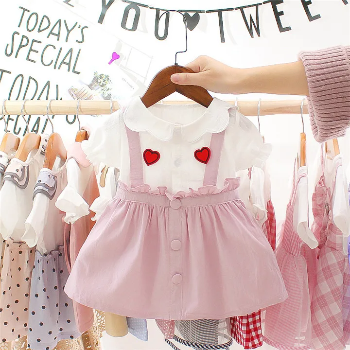 Летнее платье для маленьких девочек; Одежда для новорожденных; Новинка года; милое детское платье принцессы для первого дня рождения; одежда для маленьких девочек - Цвет: Розовый