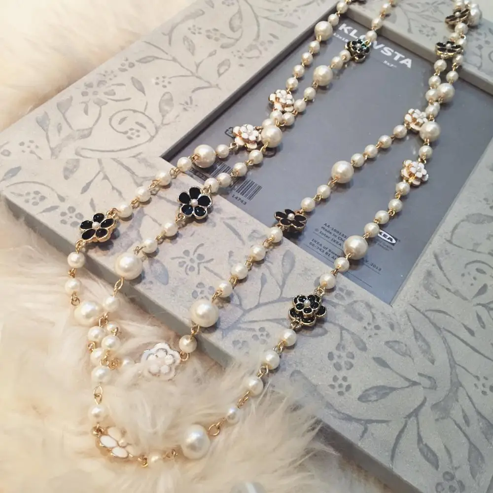 Hot sell 8-9mm 80cm white natural freshwater pearl necklace long