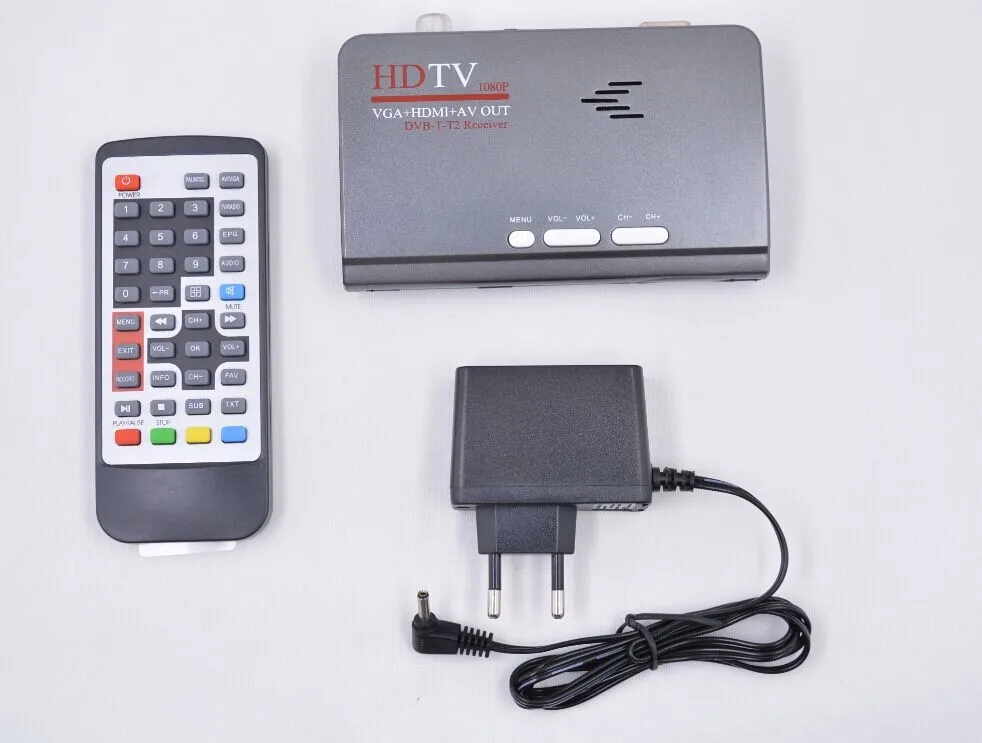 1080P HD DVB-T2 DVB-T AV to VGA tv Box HDMI VGA AV USB Поддержка MPEG4 для всех CRT и ЖК-мониторов