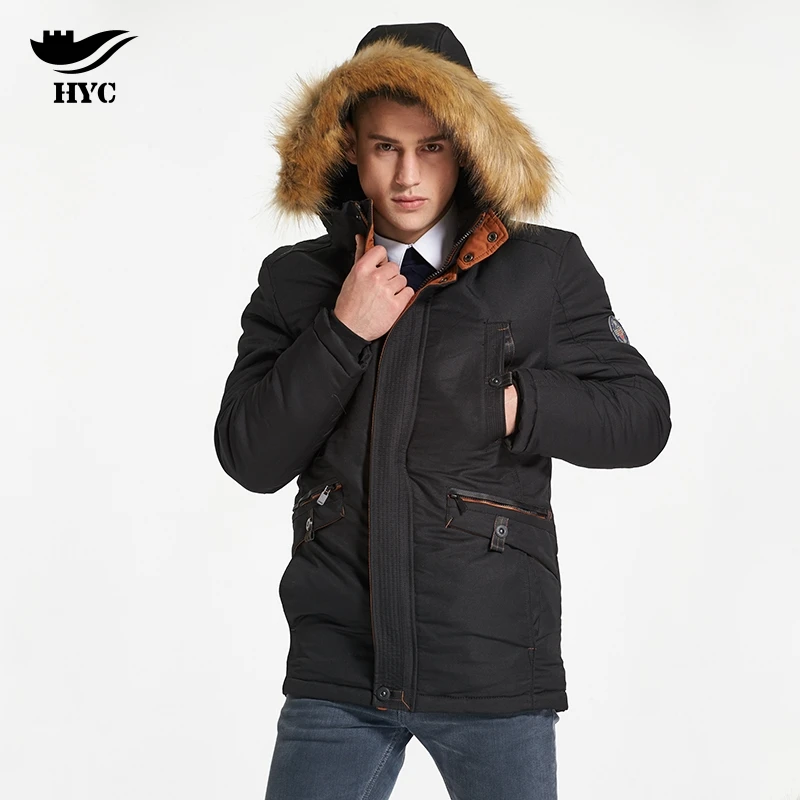 

HYC Winter Jacket Euro Size Anorak Windbreaker Fur Hood Imported Coats Luxury Brand Parka Men Motorcycle Jacket Waterproof 7711