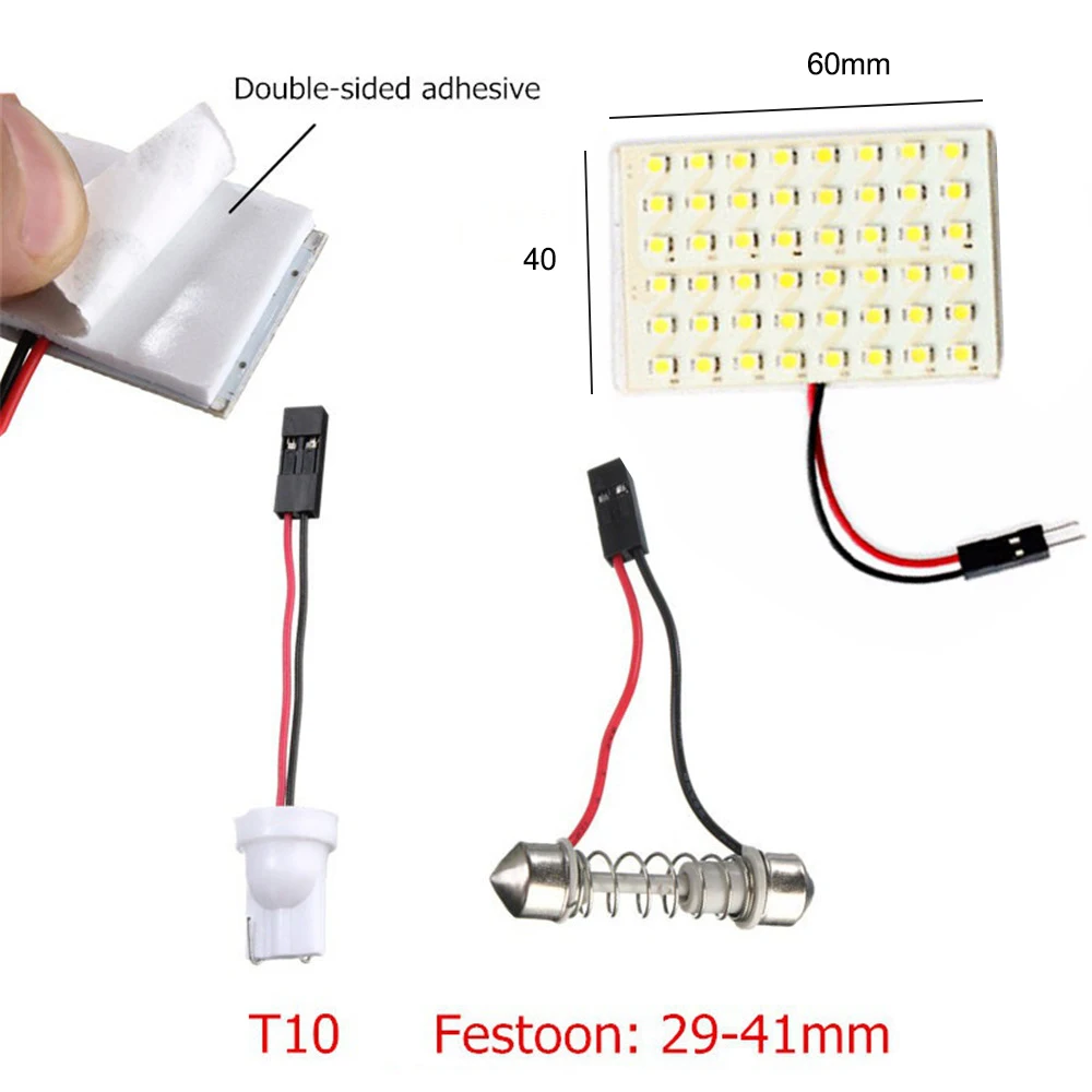 48 SMD 3528 12 светодиодный панель белая автомобильная лампа для чтения Карта Авто купольная интерьерная лампа на крышу светильник для bmw e46 e90 ford focus 2 volkswagen