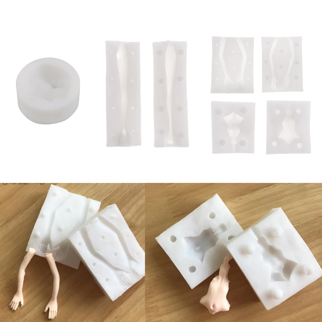 4 Sets Dolls Human Body Face Model Silicone Mold Polymer Clay Molds Handmade Craft Mold Fondant Cake Decorating Baking Tools