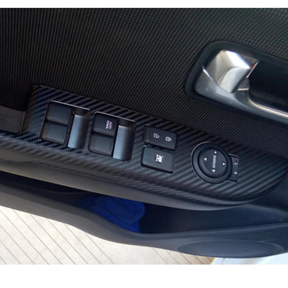 For KIA Rio K2 Car Carbon Fiber Stickers For Cars Door Panel Armrest Sticker And Decals Auto Accessories Car-Styling 6