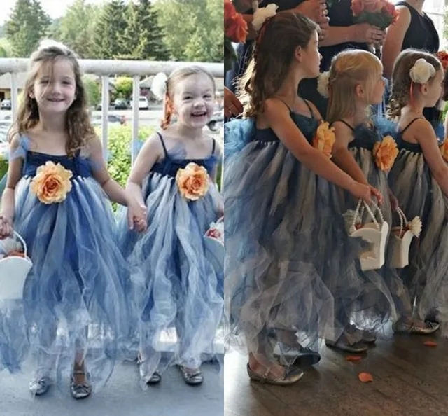 Orange Wedding Flower Girl Dresses