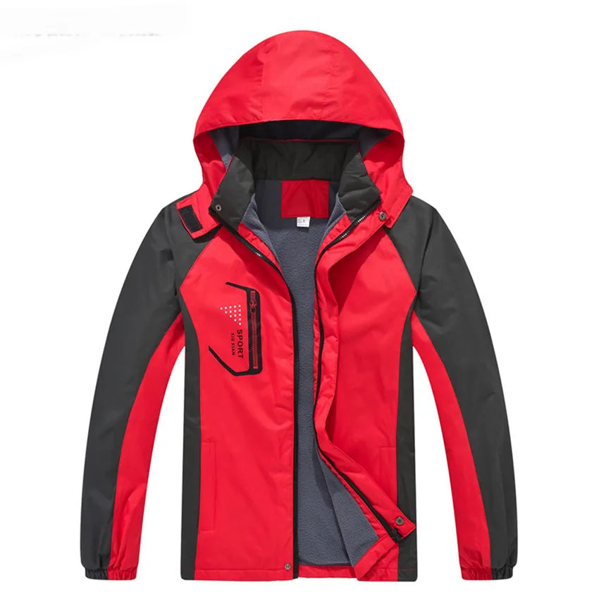 WindTaste мужской осенний спортивный теплый флис для походов, куртка, шляпа, съемный кемпинг, треккинг, скалолазание, бег, весна, Мужское пальто KA125 - Цвет: Red