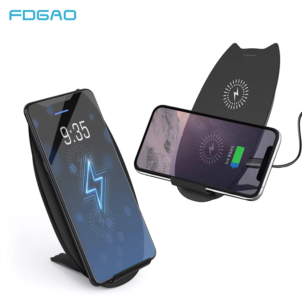 

FDGAO Qi Wireless Charger Stand Fast Charging For iPhone XS Max XR X 8 plus For Samsung S10 S9 S8 Cartoon Charging Stand Pad