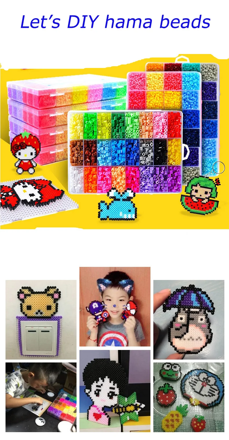 Perler Beads Kit 5 мм/2,6 мм Хама бисер весь набор с Pegboard и железной 3D паззлом DIY игрушка для детей креативный ручной работы ремесло игрушка подарок