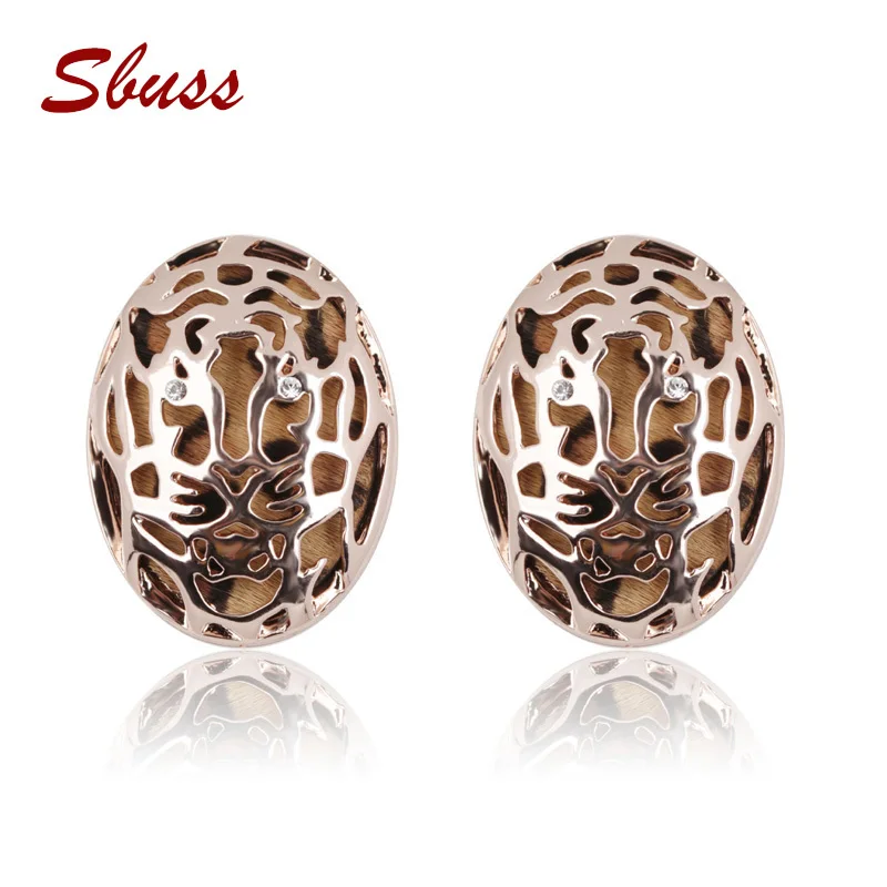Fashion Women Jewelry Alloy Leopard Fabric Round Earrings Gift Box For Party (SBUSS QE0105) | Украшения и аксессуары