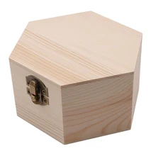 DIY модная Подарочная коробка простая портативная Шестигранная деревянная коробка для ювелирных изделий Свадебный держатель для ювелирных украшений