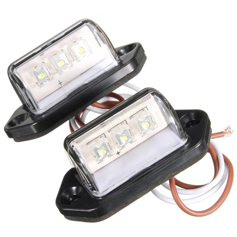 

Truck Replacement Bulbs LED 2pcs License plate lights 10~30V Waterproof Lamps Accessories ABS Shockproof Durable