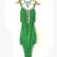 Стиль Костюмы для латинских танцев сексуальные ожерелья для танцев Senior Stones кисточкой латинские танцевальные платья для женщин конкурс латиноамериканских танцев платья S-4XL