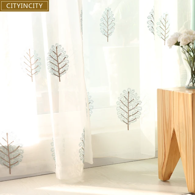 Best Offers CITYINCITY Tulle Forest Tree White Voile Curtain For Bedroom Embroidered Sheer Curtains For Living Room 3d Curtains Customized Best Offers CITYINCITY Tulle Forest Tree White Voile Curtain For Bedroom Embroidered Sheer Curtains For Living Room 3d Curtains Customized