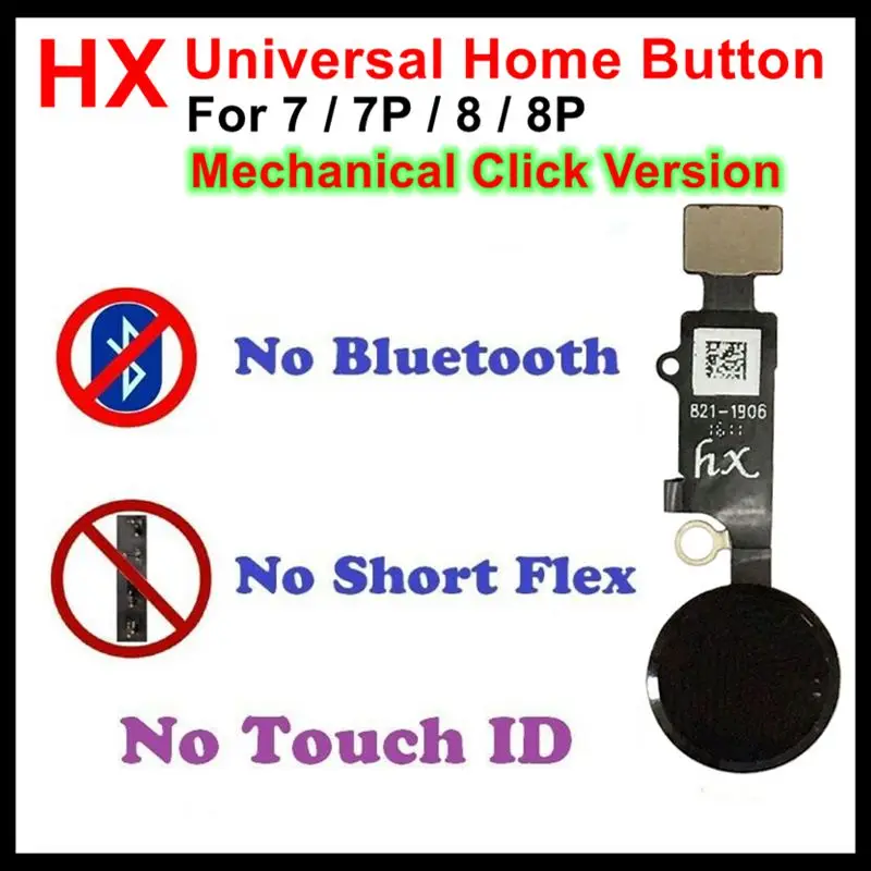 

10pcs HX 3rd Generation for iPhone 7 / 7P / 8 / 8 Plus 8P Mechanical Click Version Universal Home Button Flex Cable 4 Colors