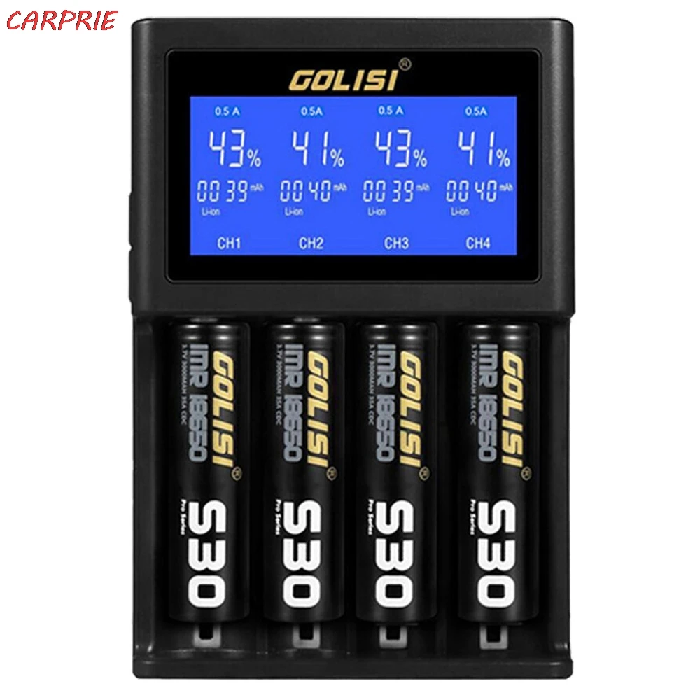 

CARPRIE Golisi S4 LCD Display Smart Battery Charger For Lithium-ion/NI-cd/Ni-MH/AAA/AA 2019 Big Promotion Z30417