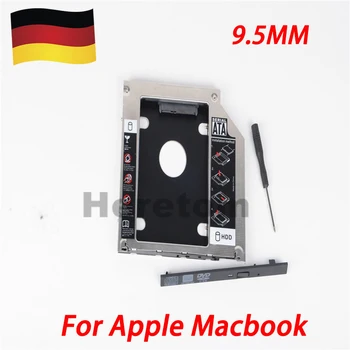 

DE Shipping Aluminum Hard Drive Caddy Tray 2.5"/9.5mm 2nd SATA HDD SSD Kit for Apple Unibody MacBook