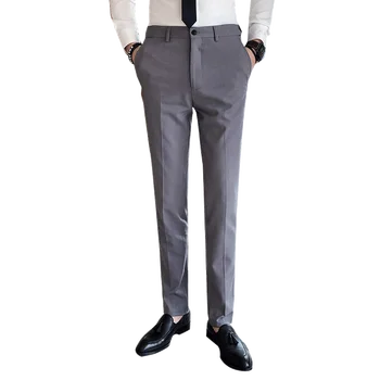 

high quality mens pants Autumn New Suit Trousers S-4XL Size Pure Color Suit Pants 5 Color