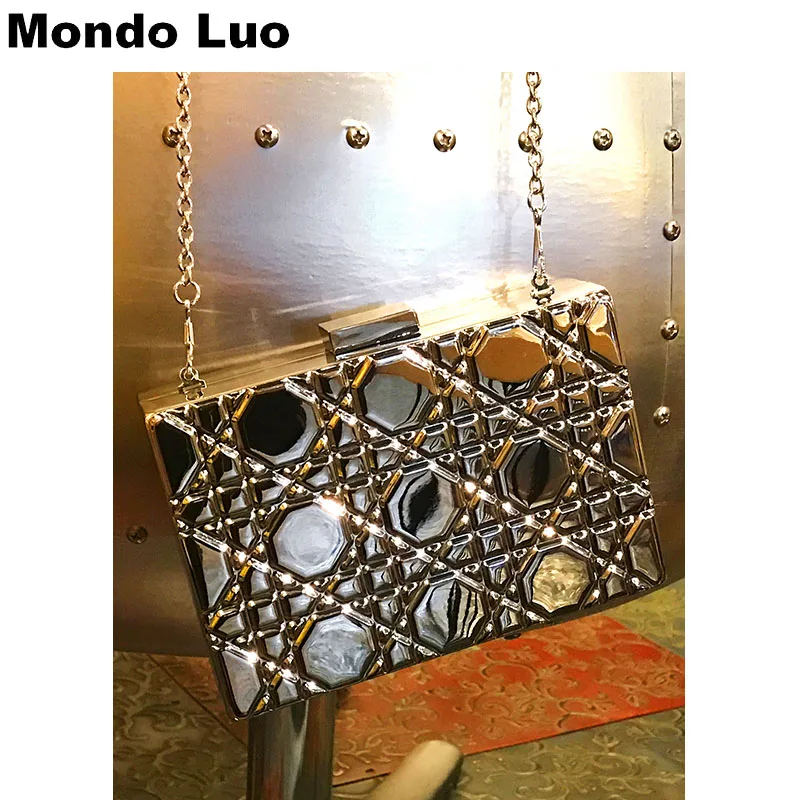 

2018 summer Vintage Minimalist Geometric Metal Tin Shoulder Messenger Bag Retro Cross-body Well Designed Bag