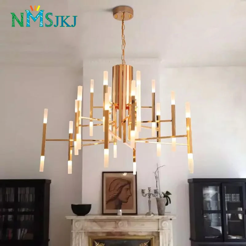 

Nordic Acrylic Modern LED Chandelier Living Room Lamp for Bedroom Hotel Decorative Lighting
