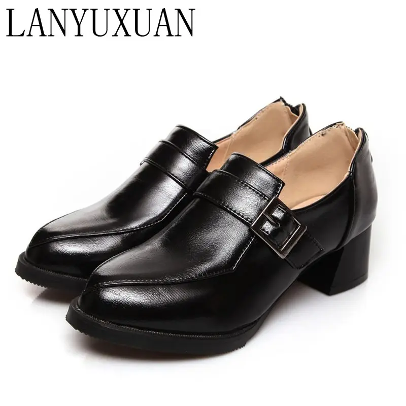 

2018 Women Pumps Sapato Feminino Big Size31 44 45 46 47 48 Women Shoes Pu Pointed Toe Ankle Height High Quality Soft Fashion 725
